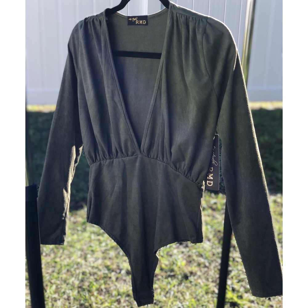 Suede Bodysuit Top
